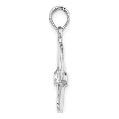 14K White Gold 3D Propeller Pendant – view 3