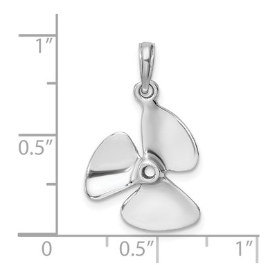 14K White Gold 3D Propeller Pendant – view 4