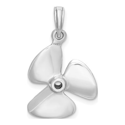 14K White Gold 3D Propeller Pendant – view 5