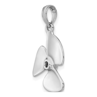 14K White Gold 3D Propeller Pendant – view 6