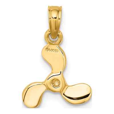 14K Yellow Gold 3D Propeller Pendant – view 5