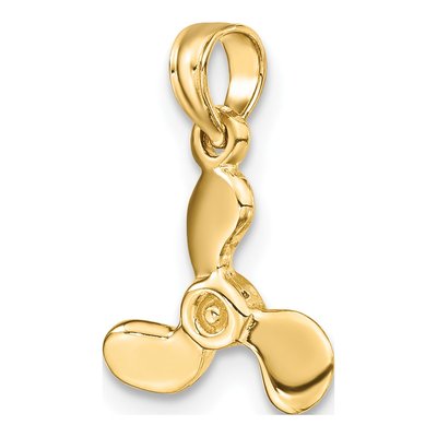 14K Yellow Gold 3D Propeller Pendant – view 6