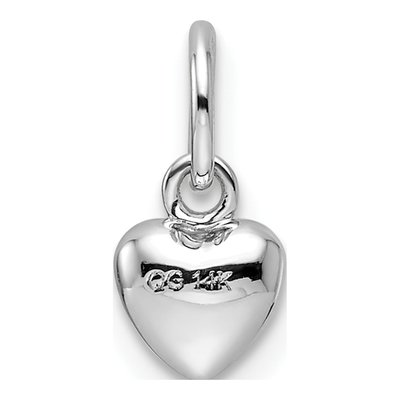 14K White Gold 3D Heart Pendant – view 4