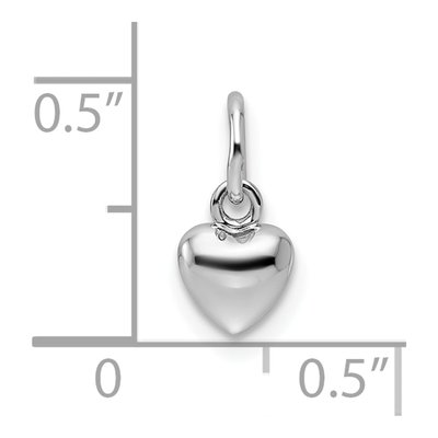 14K White Gold 3D Heart Pendant – view 5