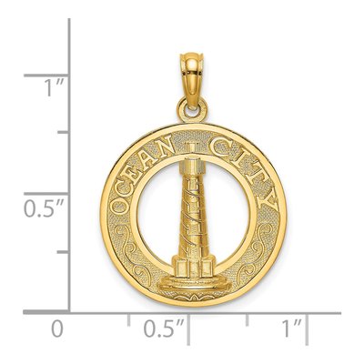 14K Yellow Gold Ocean City Lighthouse Charm – view 4