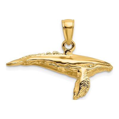 14K Yellow Gold Humpback Whale Charm – view 4