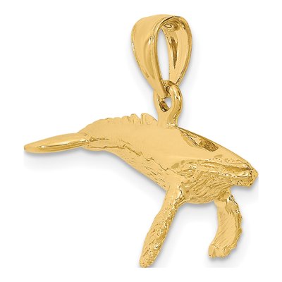 14K Yellow Gold Humpback Whale Charm – view 5