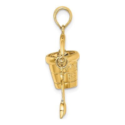 14K Yellow Gold Myrtle Beach Bucket Shovel Charm – view 3