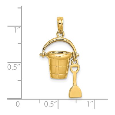 14K Yellow Gold Myrtle Beach Bucket Shovel Charm – view 4