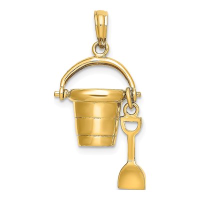 14K Yellow Gold Myrtle Beach Bucket Shovel Charm – view 5