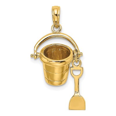 14K Yellow Gold Myrtle Beach Bucket Shovel Charm – view 6