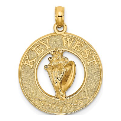 14K Yellow Gold Key West Conch Shell Charm