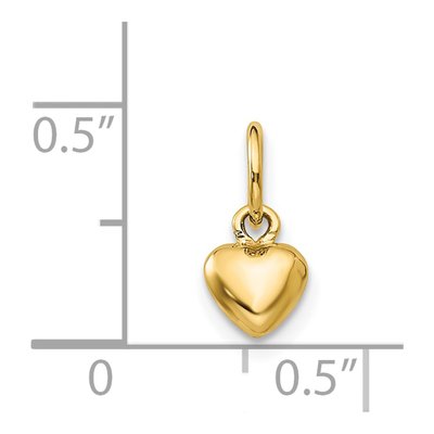14K Yellow Gold Puffed Heart Pendant – view 4