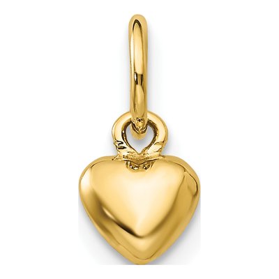 14K Yellow Gold Puffed Heart Pendant