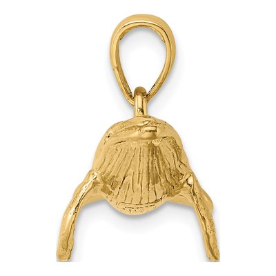 14K Yellow Gold 3-D Humpback Whale Pendant – view 3