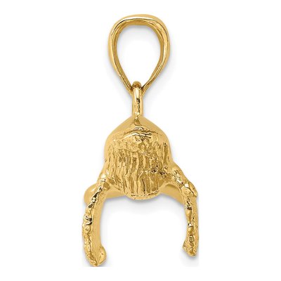 14K Yellow Gold 3-D Humpback Whale Pendant – view 3
