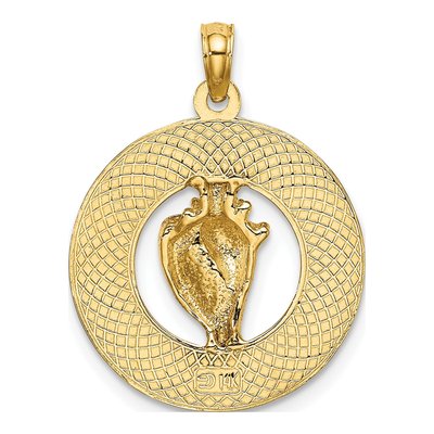 14K Yellow Gold Sanibel Conch Shell Circle Charm – view 4