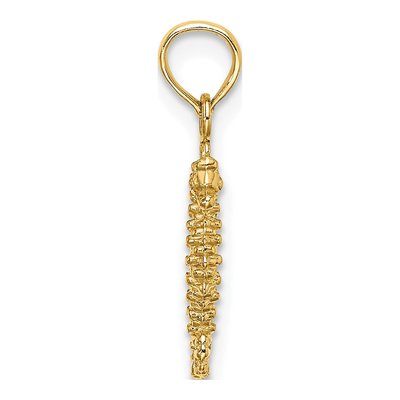 14K Yellow Gold 3D Mini Seahorse Pendant – view 3