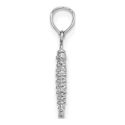 14K White Gold 3-D Mini Seahorse Pendant – view 3