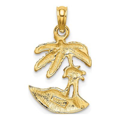 14K Yellow Gold Palm Trees Island Charm – view 5