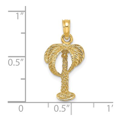 14K Yellow Gold Palm Tree Charm – view 4