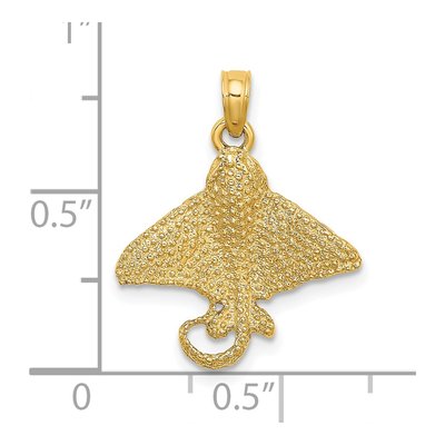 14K Yellow Gold Spotted Eagle Ray Pendant – view 4