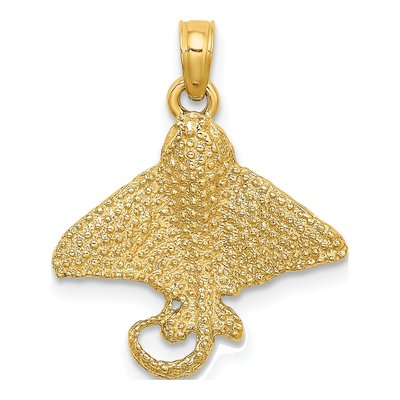 14K Yellow Gold Spotted Eagle Ray Pendant
