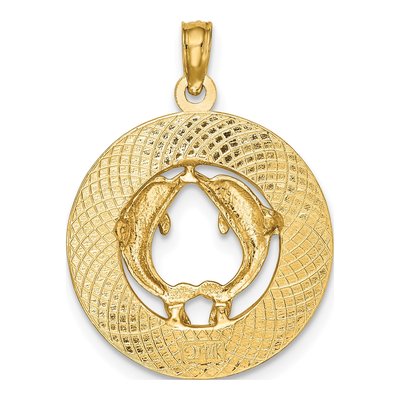 14K Yellow Gold Ocean City Dolphins Charm – view 5