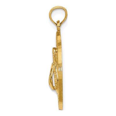 14K Yellow Gold Ocean City NJ Flip Flop Charm – view 3