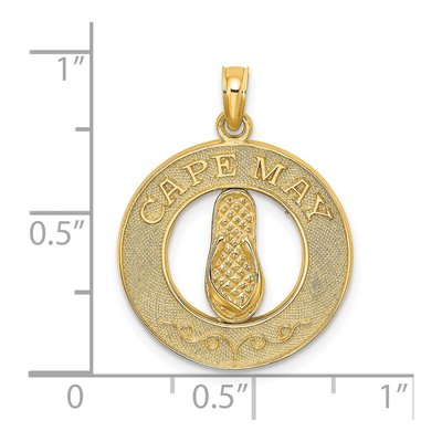 14K Yellow Gold Cape May Flip-Flop Pendant – view 4