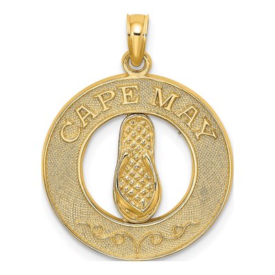 14K Yellow Gold Cape May Flip-Flop Pendant