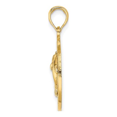 14K Yellow Gold Sanibel Dolphins Circle Charm – view 3