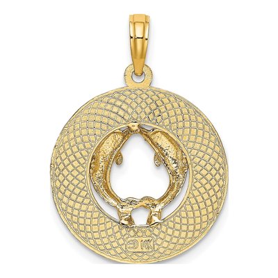 14K Yellow Gold Sanibel Dolphins Circle Charm – view 4