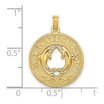 14K Yellow Gold Marco Island Dolphin Charm – view 4