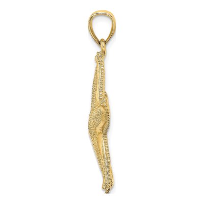 14K Yellow Gold Textured Starfish Pendant – view 3