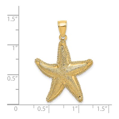 14K Yellow Gold Textured Starfish Pendant – view 4