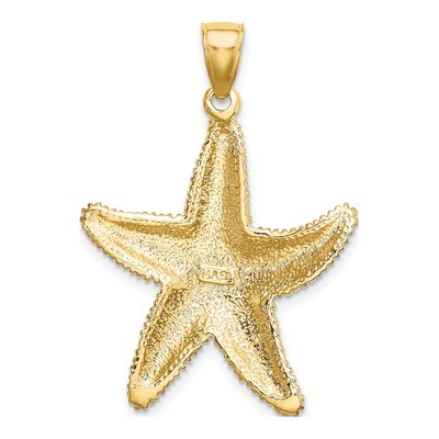 14K Yellow Gold Textured Starfish Pendant – view 5