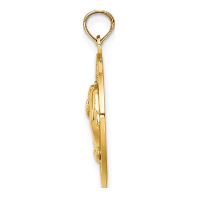 14K Yellow Gold Sarasota Dolphins Circle Charm – view 3