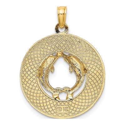 14K Yellow Gold Sarasota Dolphins Circle Charm – view 5