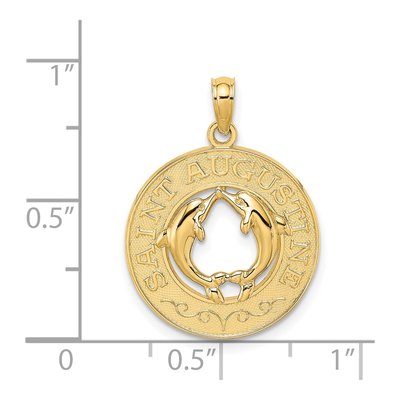 14K Yellow Gold Saint Augustine Dolphins Charm – view 4