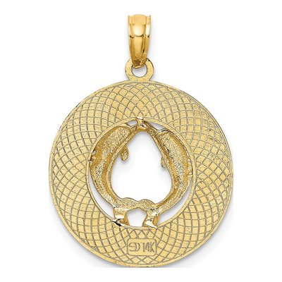 14K Yellow Gold Saint Augustine Dolphins Charm – view 5