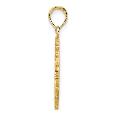 14K Yellow Gold Jamaica Palm Tree Circle Charm – view 3