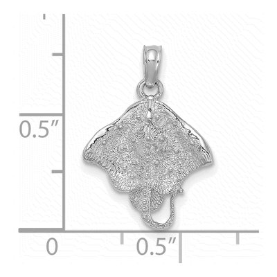 14K White Gold Stingray Pendant – view 4