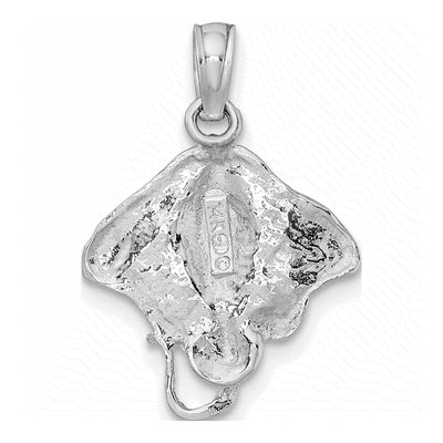 14K White Gold Stingray Pendant – view 5