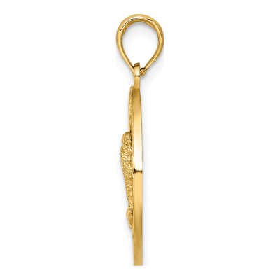 14K Yellow Gold Florida Palm Tree Circle Charm – view 3