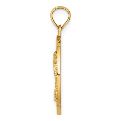 14K Yellow Gold Florida Palm Tree Circle Charm – view 3