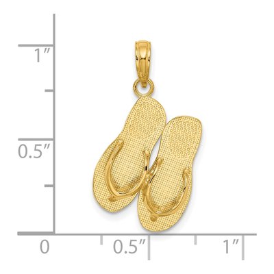 14K Yellow Gold Turks Caicos Flip-Flop Charm – view 4