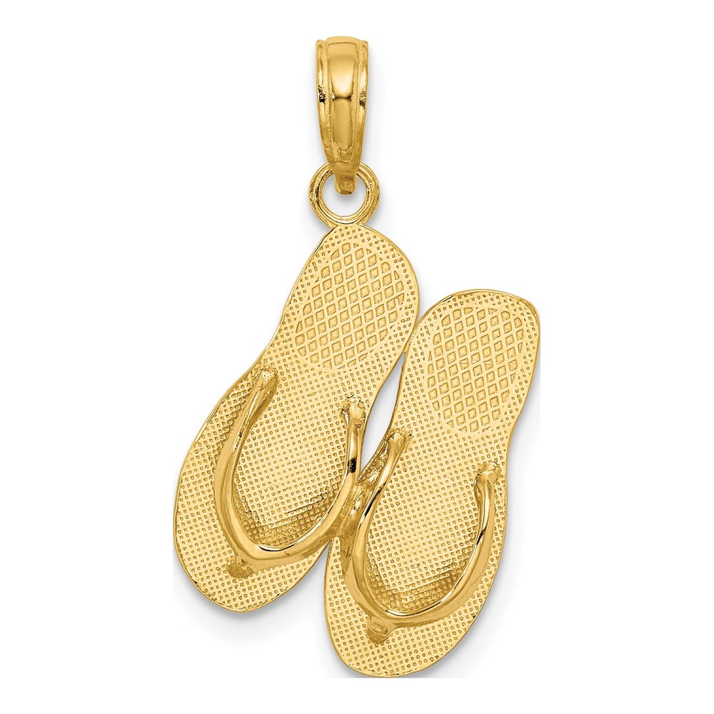 14K Yellow Gold Turks and Caicos Flip-Flop Charm