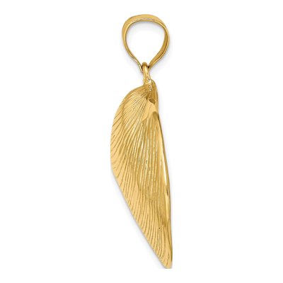 14K Yellow Gold Textured Clam Shell Pendant – view 3