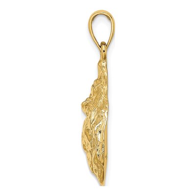 14K Yellow Gold Textured Oyster Shell Charm – view 3
